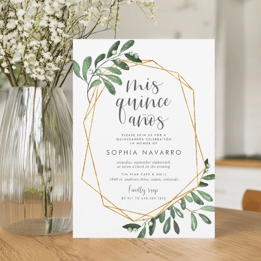 Invitation La verdure naturelle | Aquarelle Quinceanera