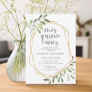 Invitation La verdure naturelle   Aquarelle Quinceanera