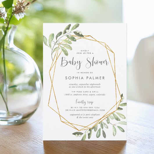 Invitation La verdure naturelle | Baby shower aquarelle