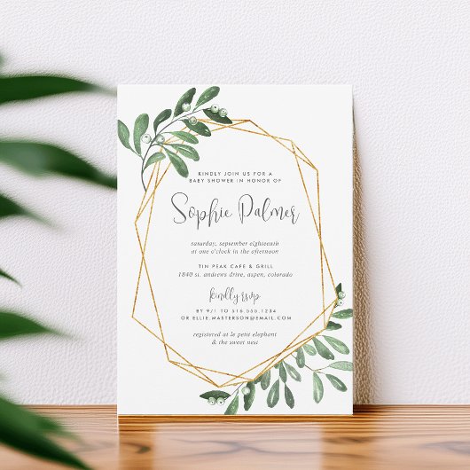 Invitation La verdure naturelle | Baby shower aquarelle