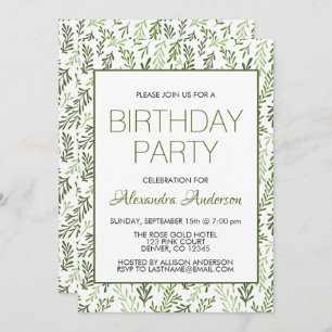 Invitation La verdure poussent des feuilles fête