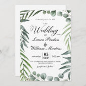 Invitation La verdure romantique de calligraphie part du (Devant / Derrière)