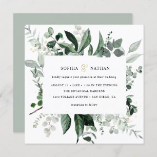 Invitation La verdure sauvage  Mariage botanique Gold Modern