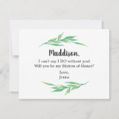 Invitation La verdure serez-vous ma demoiselle d'honneur (Dos)