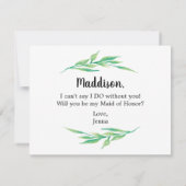 Invitation La Verdure Vous Serez Ma Fille D'Honneur (Dos)