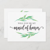 Invitation La Verdure Vous Serez Ma Fille D'Honneur (Devant / Derrière)