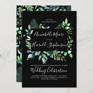 Invitation La verdure Woodland Mariage d'aquarelle moderne