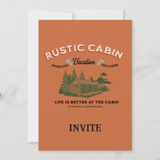 Invitation La vie Cabine rustique est meilleure chez le Cabin (Devant)