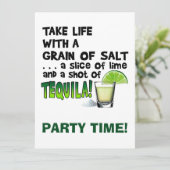 Invitation La vie, chaux, sel, TEQUILA ! Humour de cocktail (Debout devant)