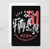 Invitation La vie commence à 51 ans | 51e anniversaire (Devant / Derrière)