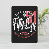 Invitation La vie commence à 51 ans | 51e anniversaire (Debout devant)