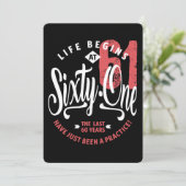 Invitation La vie commence à 61 ans | 61e anniversaire (Debout devant)