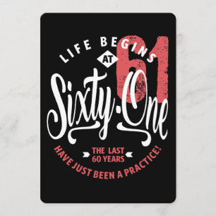 Invitation La vie commence à 61 ans   61e anniversaire