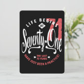 Invitation La vie commence à 71 ans | 71e anniversaire (Debout devant)