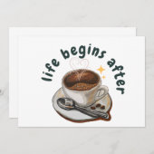Invitation La vie commence après le café (Devant / Derrière)