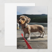 Invitation La Vie De Dachshund Est Meilleure Avec L'Anniversa (Devant / Derrière)