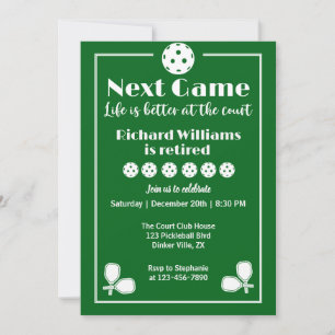 Invitation La vie de retraite de Pickleball est meilleure à l