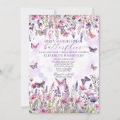 Invitation La vie des papillons Fleur sauvage Fête des mariée (Devant)