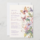 Invitation La vie des papillons sous la douche à nage fleurie (Devant)