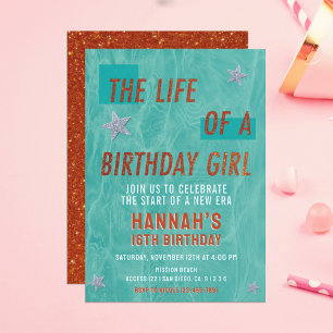 Invitation La vie d'une fille Showgirl anniversaire Anniversa