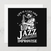 Invitation La Vie Est Beaucoup Comme Jazz Music Band Player C (Devant / Derrière)