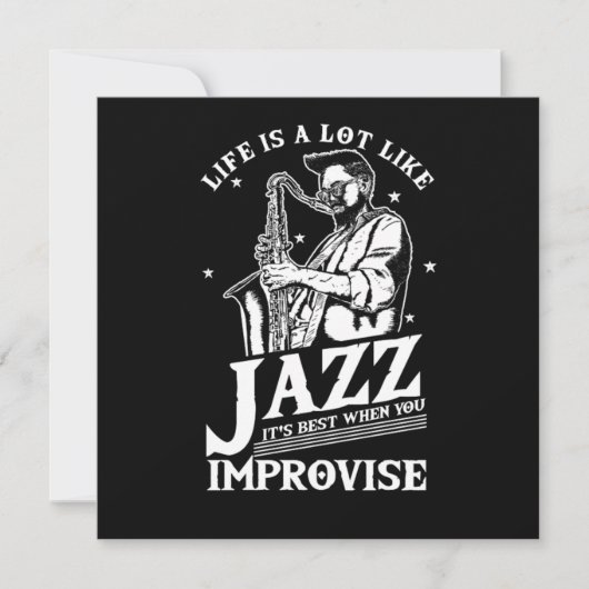 Invitation La Vie Est Beaucoup Comme Jazz Music Band Player C (Devant)