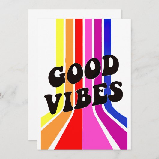 Invitation La vie est bonne. Good Vibes (Devant / Derrière)