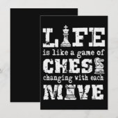 Invitation la vie est comme un jeu d'échecs - changer avec ch (Devant / Derrière)