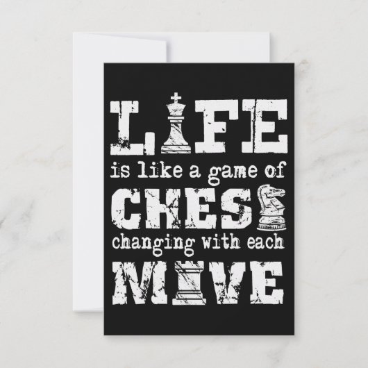 Invitation la vie est comme un jeu d'échecs - changer avec ch (Devant)