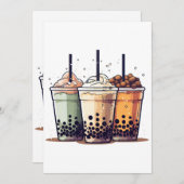 Invitation La vie est courte, buvez le boba (Devant / Derrière)