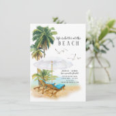 Invitation La vie est meilleure à la plage Annonce de déménag (Debout devant)