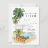Invitation La vie est meilleure à la plage Annonce de déménag (Devant)