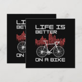 Invitation La vie est meilleure à vélo (Devant / Derrière)
