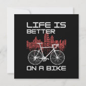 Invitation La vie est meilleure à vélo (Dos)