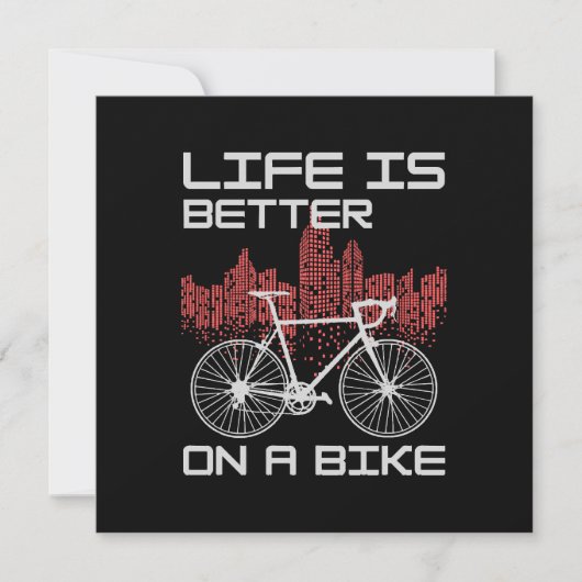 Invitation La vie est meilleure à vélo (Devant)