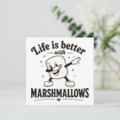 Invitation La vie est meilleure avec des marshmallows (Debout devant)
