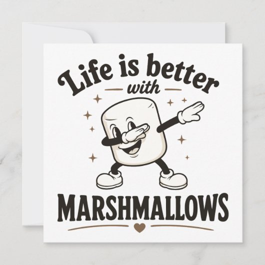 Invitation La vie est meilleure avec des marshmallows (Devant)