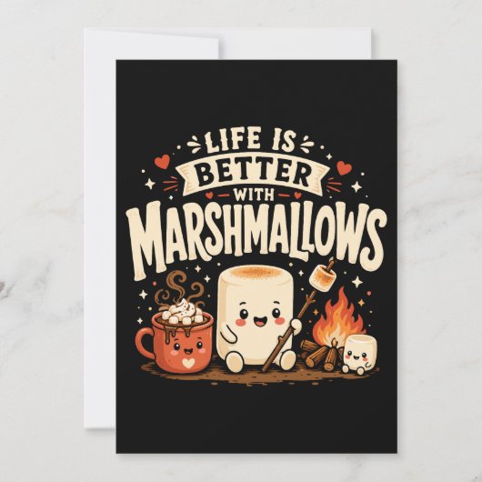 Invitation La vie est meilleure avec des marshmallows (Devant)