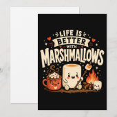 Invitation La vie est meilleure avec des marshmallows (Devant / Derrière)