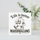 Invitation La vie est meilleure avec des marshmallows (Debout devant)