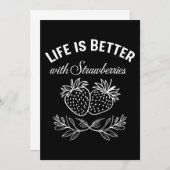 Invitation La Vie Est Meilleure Avec Les Fraises (Devant / Derrière)