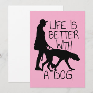 Invitation La vie est meilleure avec un chien - Amoureux des