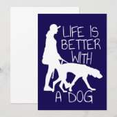 Invitation La Vie Est Meilleure Avec Un Chien - Amoureux des  (Devant / Derrière)