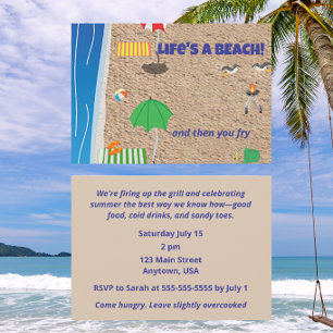 Invitation La vie est une plage et puis vous faites frire Drô