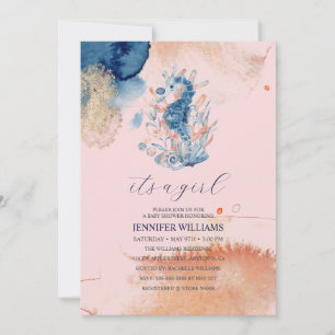 Invitation La vie marine C'est une baby shower pour une pet