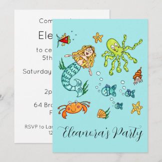 Invitation La vie marine personnalisée sous la mer