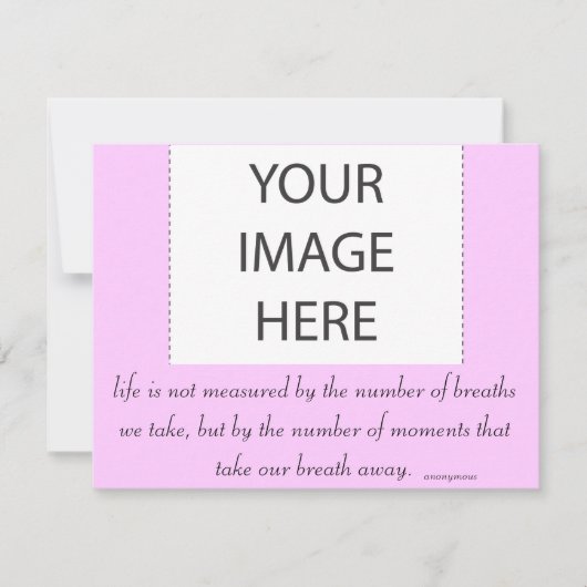 Invitation "La vie n'est pas mesurée..." (Devant)