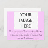 Invitation "La vie n'est pas mesurée..." (Devant / Derrière)