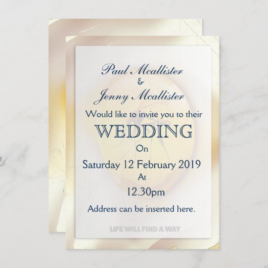 Invitation La vie trouvera un moyen (Devant / Derrière)