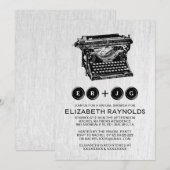 Invitation La vieille machine à écrire verrouille des (Devant / Derrière)